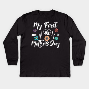 My First Mothers Day father day Kids Long Sleeve T-Shirt